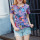 Women Print Short Sleeve Loose Casual Top/T-shirt